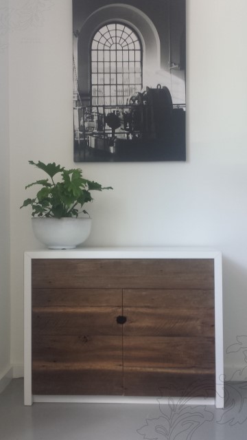 Timber Cabinet with plant on top