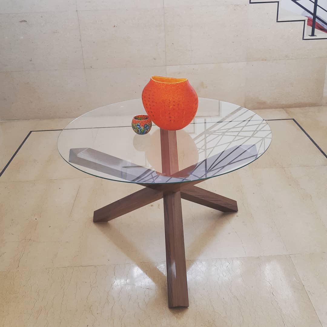 Small coffee table with glass top